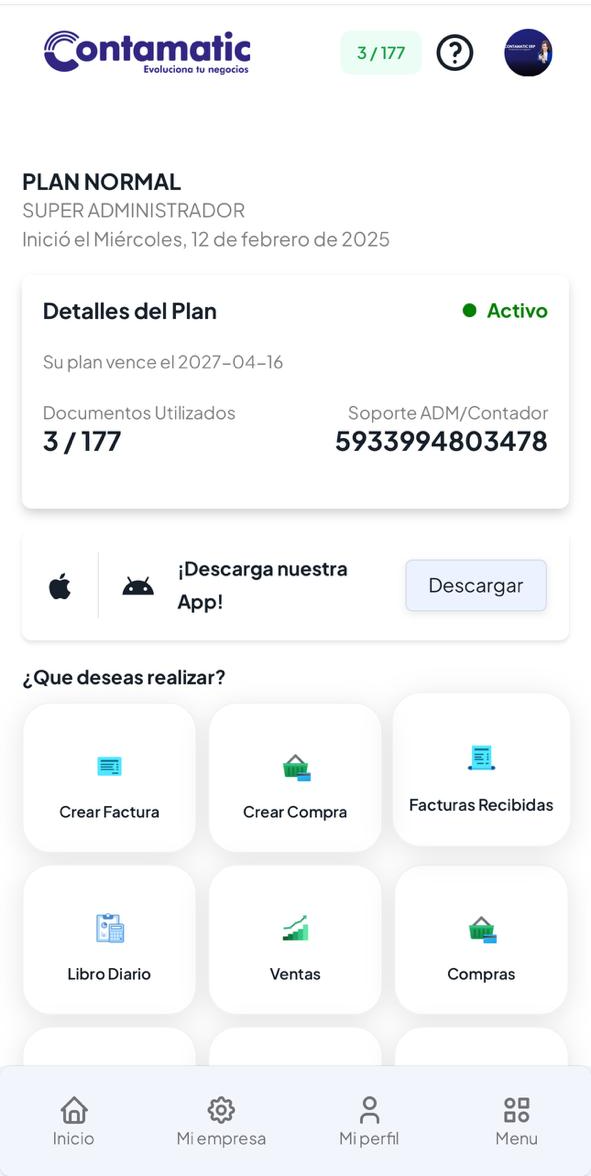 App móvil de Contamatic